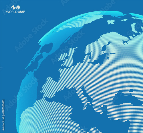 Map of the European Union and parts of Africa. Earth globe. Global business concept. Illustration for design.