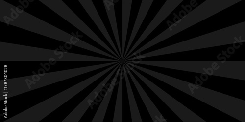 Sunburst beam light vintage shine and graphic summer explosion pattern. black and gray bright sunrise isolated glow striped texture background.	
