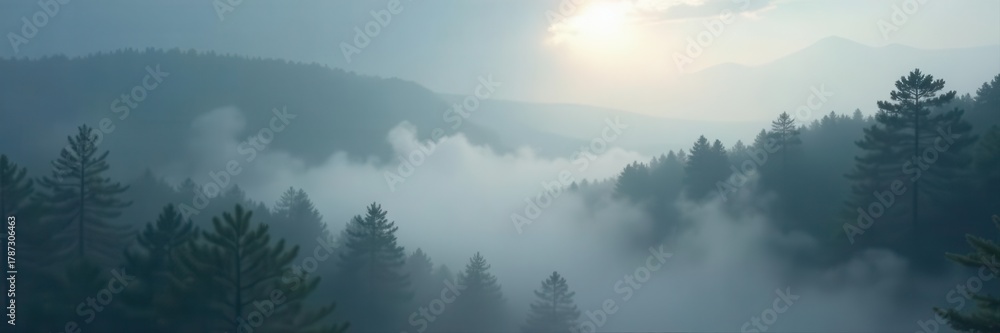 Fototapeta premium Dense gray fog photo overlay, creates depth and mystery , editing, high-resolution