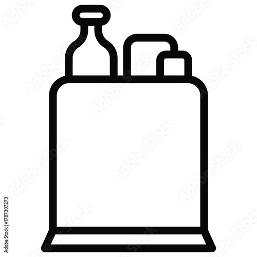 Shopping Bag with Items Vector Icon Stock Illustration