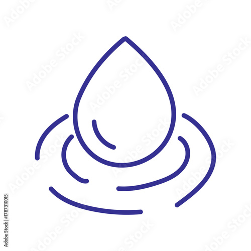 Clean water droplet creating ripples on a surface, symbolizing purity and refreshment