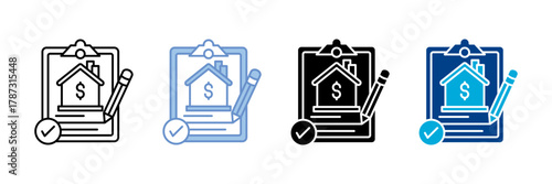 Contract Icon Set Multiple Style Collection