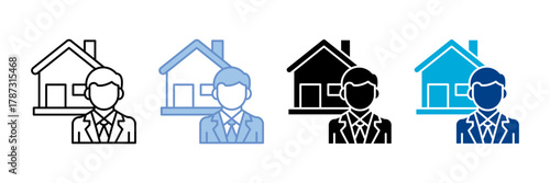 Agent Icon Set Multiple Style Collection