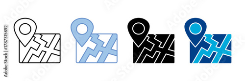 Location Icon Set Multiple Style Collection