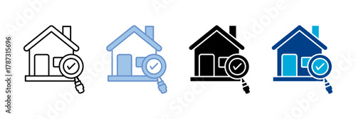 Property Search Icon Set Multiple Style Collection