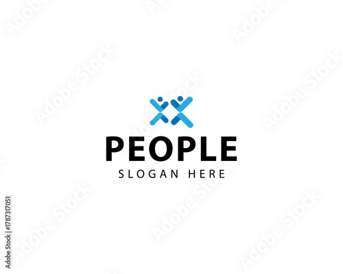 People logo design, Community human Logo, people logo design template design, vector illustration