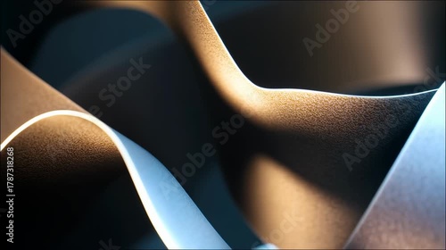 Tan and white flowing in abstract swirl texture with soft curves and shadows