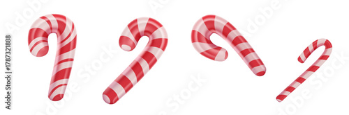 Vector Christmas different candy cane set