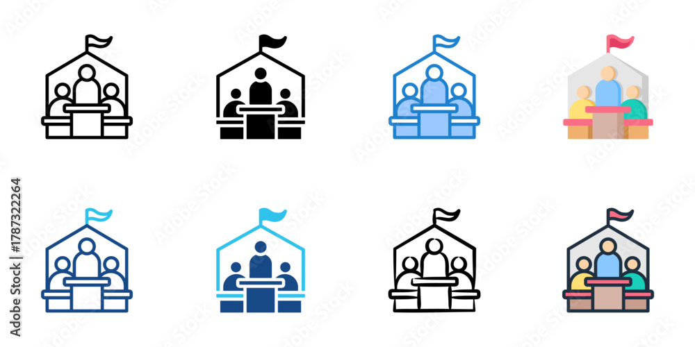 Obraz premium Executive branch icon set multiple style collection 
