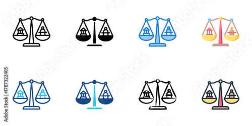 Checks and balances icon set multiple style collection 
