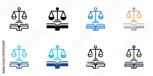 Constitution icon set multiple style collection 
