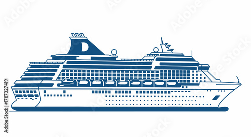 cruise ship isolated on white