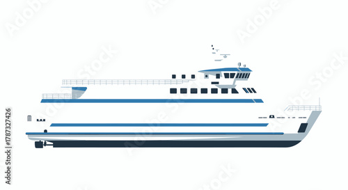 cruise ship on white background