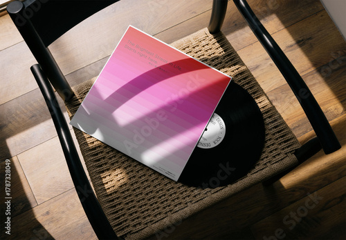 Mockup Of Customized Album Sleeve And Vinyl