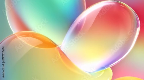 Colorful soft-focus bubble abstract with rainbow gradients and dreamy lighting