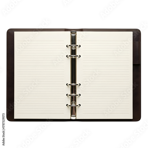 Wallpaper Mural Open ring binder personal organizer with lined paper, perfect for stationery, office, and planning mockups in high-quality PNG format. Isolated on white or transparent background. PNG format. Torontodigital.ca