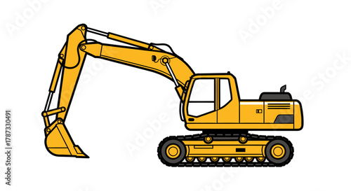excavator on a white background