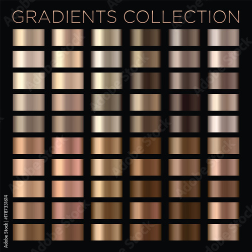 Warm Tone Golden Metal Color Palettes Set