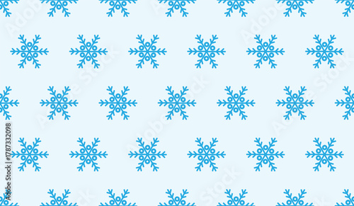 Seamless pattern of blue snowflakes a simple vector background for winter holiday designs isolated on light blue EPS vector