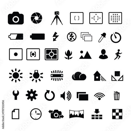 Camera Parameters Icon Design Set