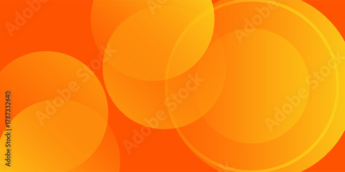 Abstract orange background with circles. Vector illustration
