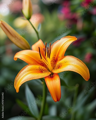 Close-up of an orange-yellow lily
