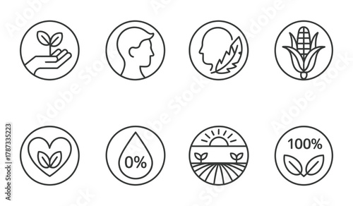 Natural and organic product label vector collection