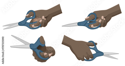 ハサミを持つ手のバリエーション