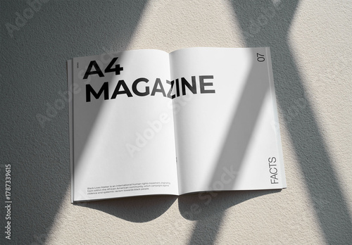 Mockup Of Customizable Open A4 Magazine