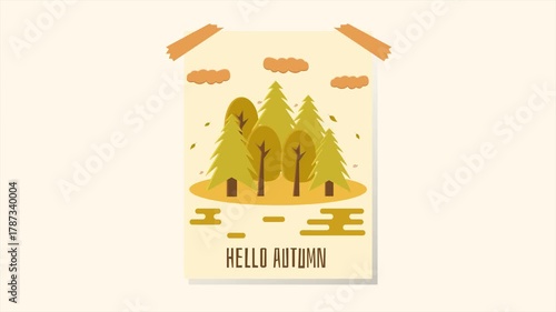 Hello Autumn Minimal Flat Motion Graphic