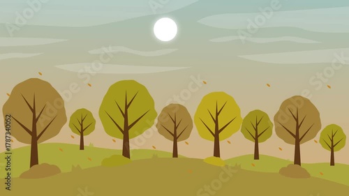 Autumn Forest Landscape Parallax Motion Graphic