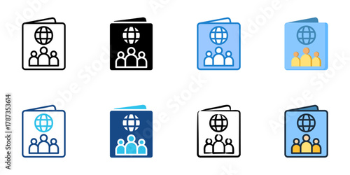Citizenship icon set multiple style collection 
