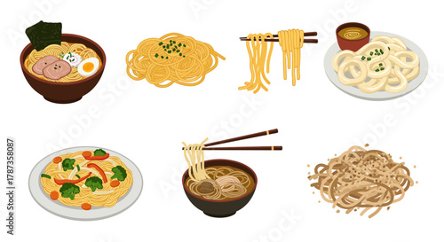 Collection of Delicious Noodle Dishes from Around the World.