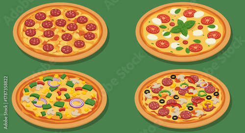 Four Delicious Pizzas Variety Meal.