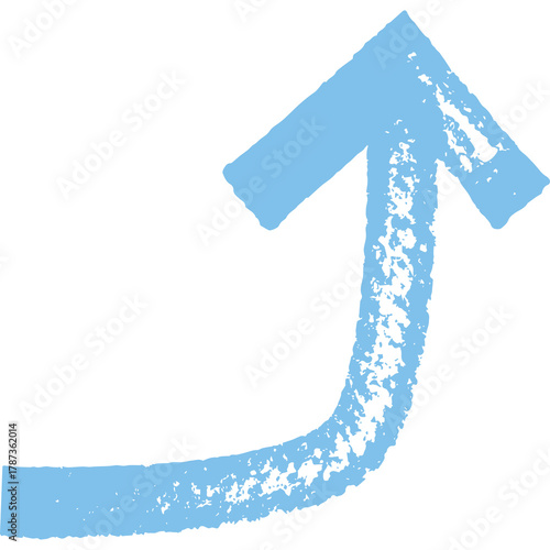 A Light Blue Arrow Graphic With A Textured Brush Stroke Effect Pointing Upwards On A Clean White Transparent Background Symbolizing Growth Progress And Direction
