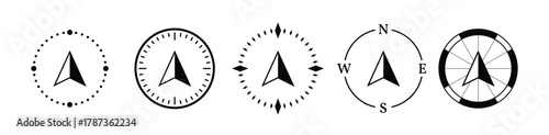 compass vector set isolated on white background 