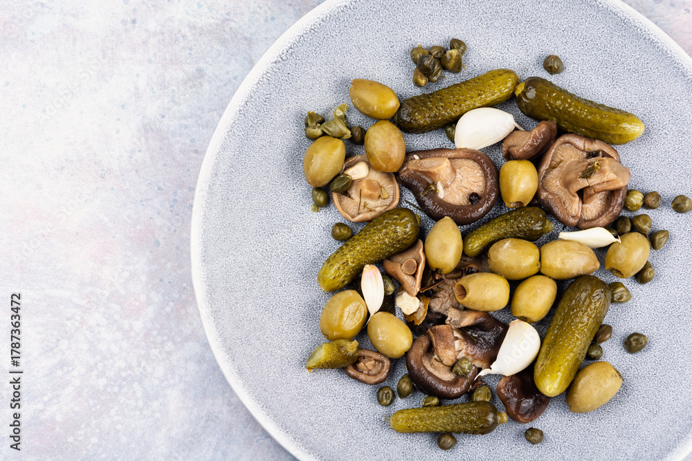 Fototapeta premium Mixed pickles vegetables.