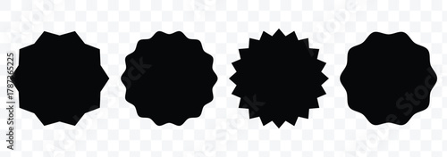 Starburst sticker set. Circle sticker set. Special offer price tag.  Sunburst retro sale badge, quality signs, red sale tag.  Blank sale stickers. Simple silhouette. eps 10