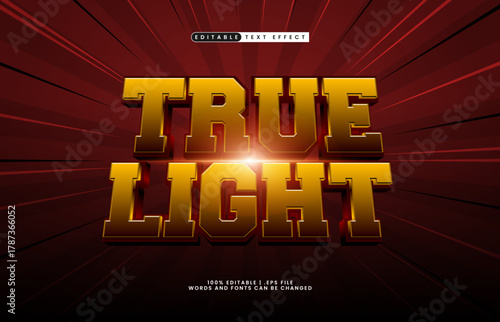 true light editable power text effect with bold and dynamic look