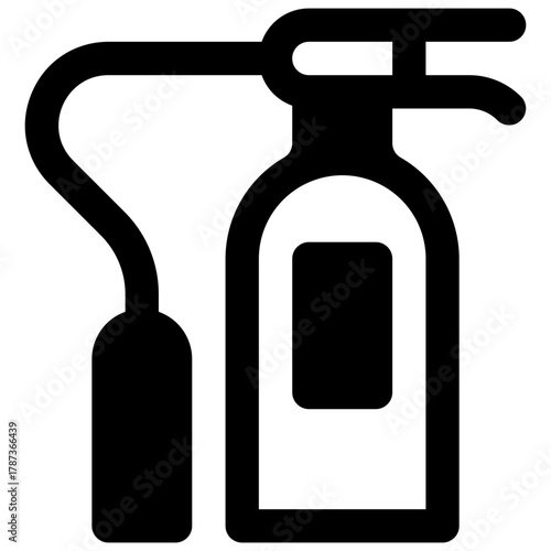 Fire extinguisher. Outlined stroke vector icon with black-filled details.