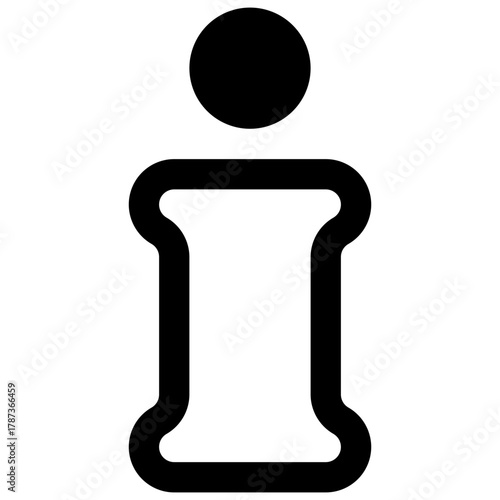Information. Outlined stroke vector icon with black-filled details.