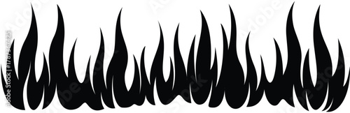 Flame fire border frame silhouette template vector illustration clipart