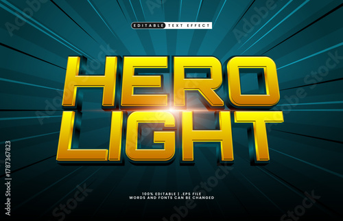 hero light editable power text effect with bold and dynamic look