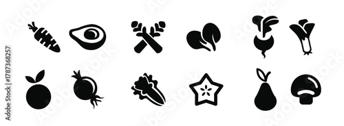 fruit and vegetable icon vector