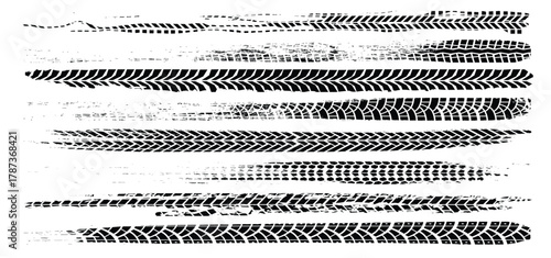 grunge tire marks vector