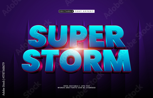 super storm editable power text effect with bold and dynamic look