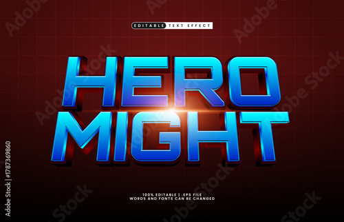hero might editable power text effect with bold and dynamic look