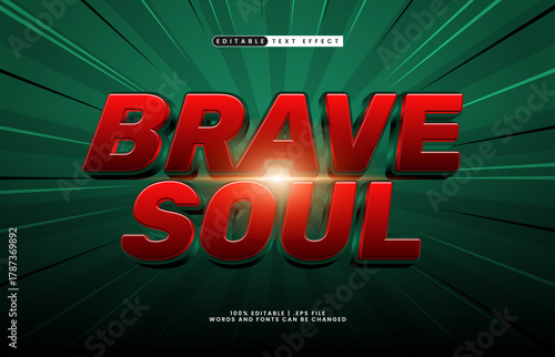 brave soul editable power text effect with bold and dynamic look