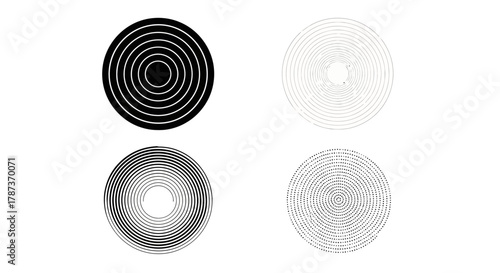 Circular Gradients Abstract Designs with Varied Optical Textures and Tonal Depth