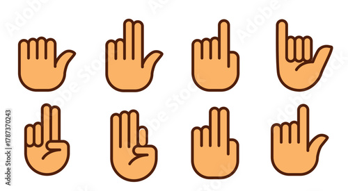 hand gestures and sign icon vector
